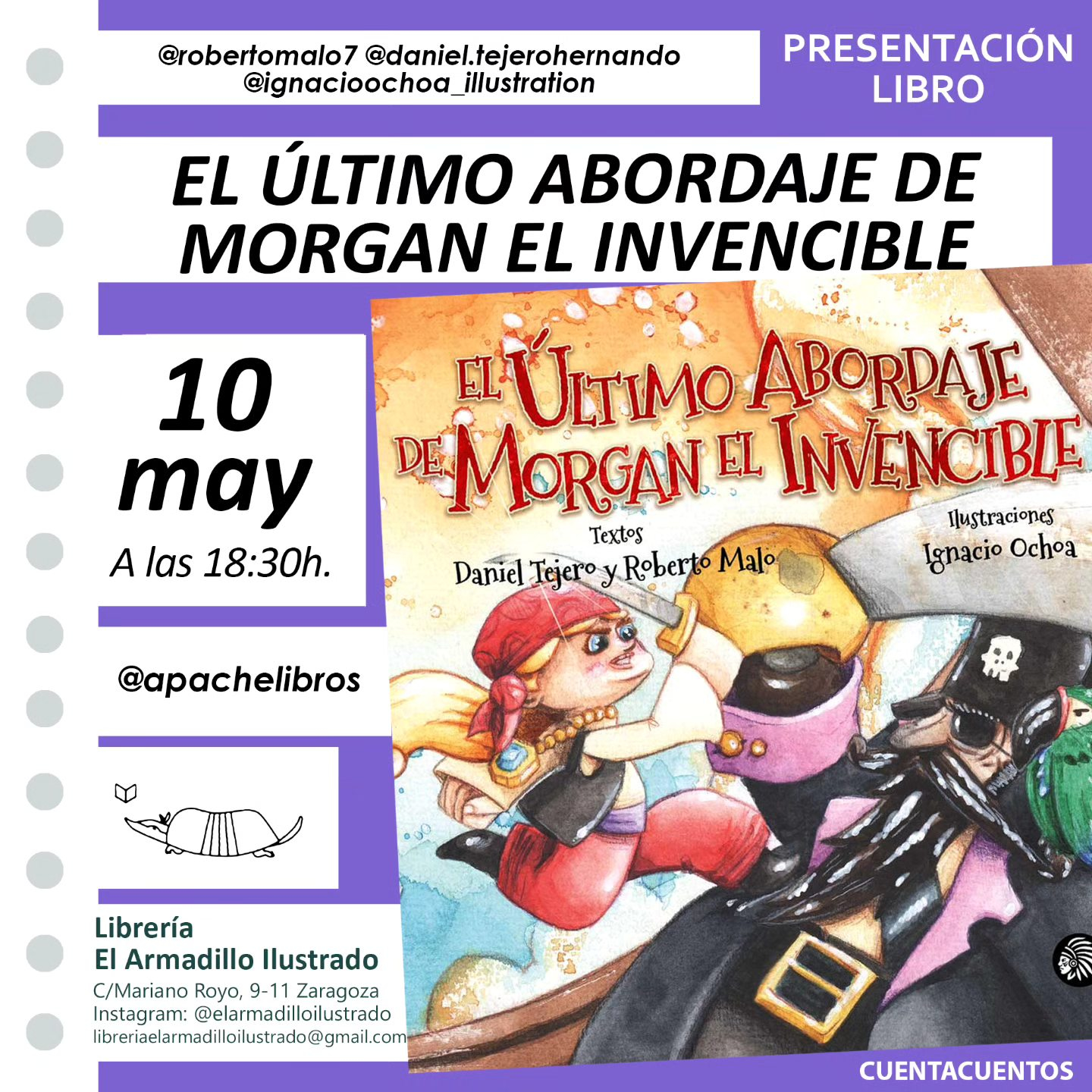 Roberto Malo, Daniel Tejero e Ignacio Ochoa presentan 'El último abordaje de Morgan el invencible'